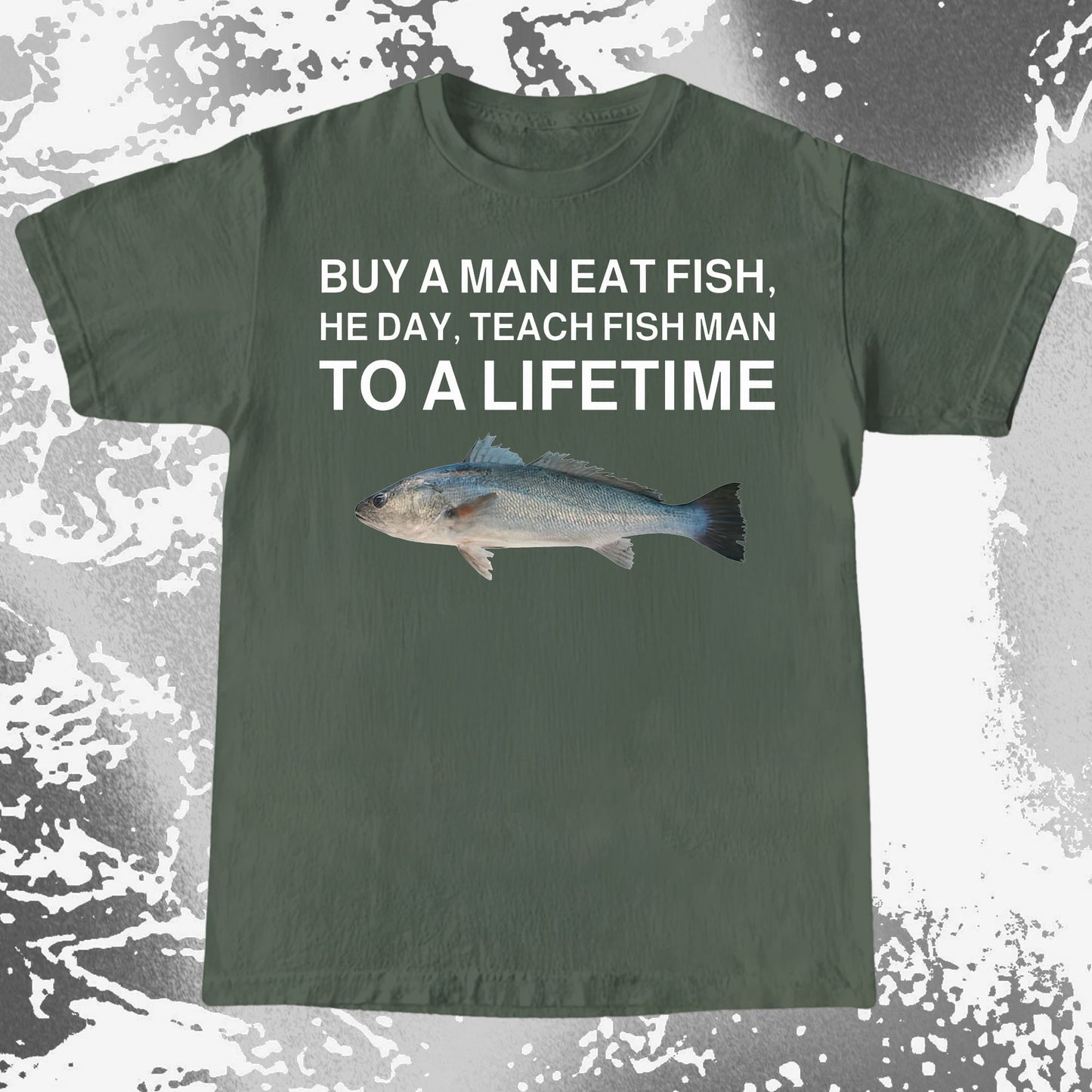 Funny Buy a Man Eat Fish Shirt (view 5)
