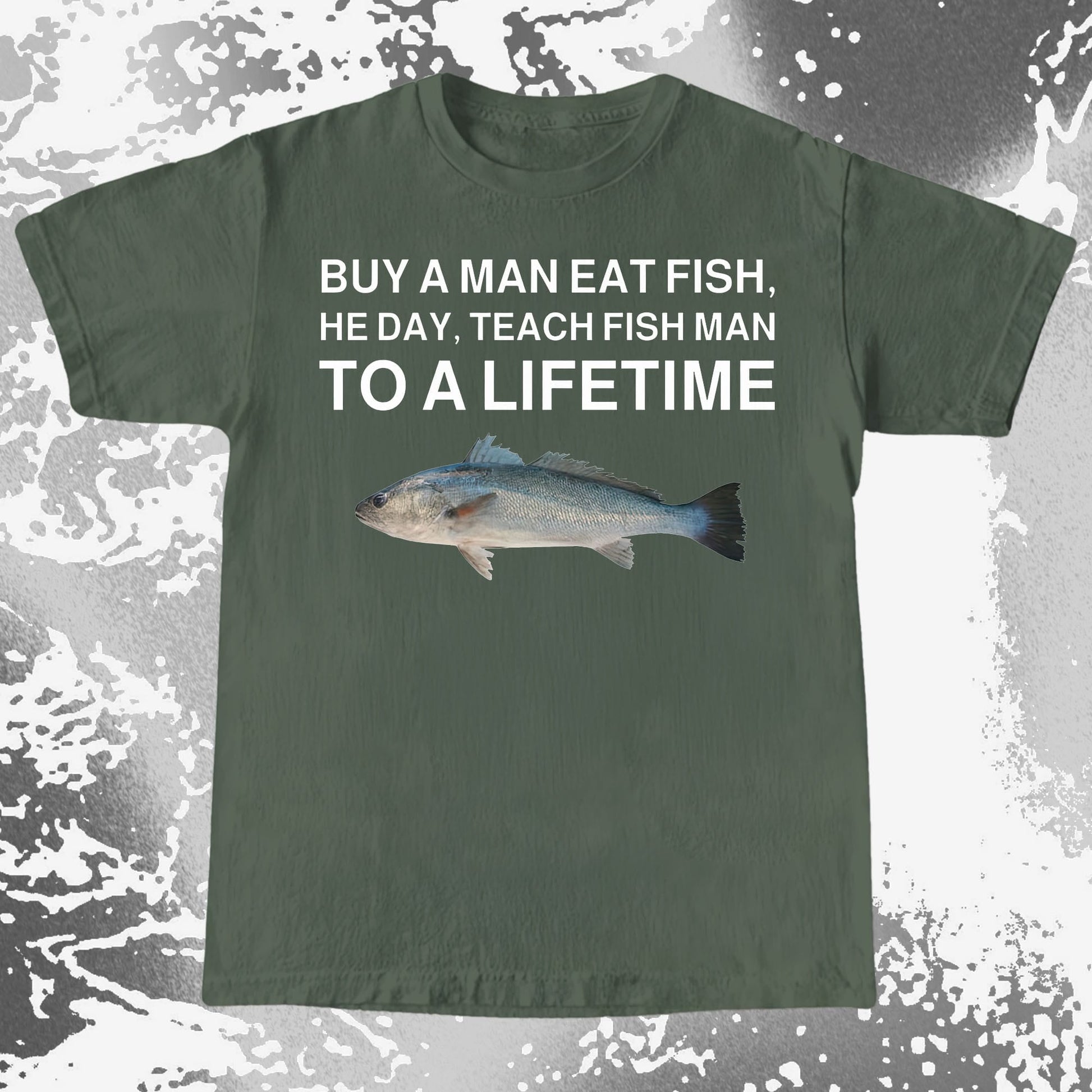 Funny Buy a Man Eat Fish Shirt (view 5)