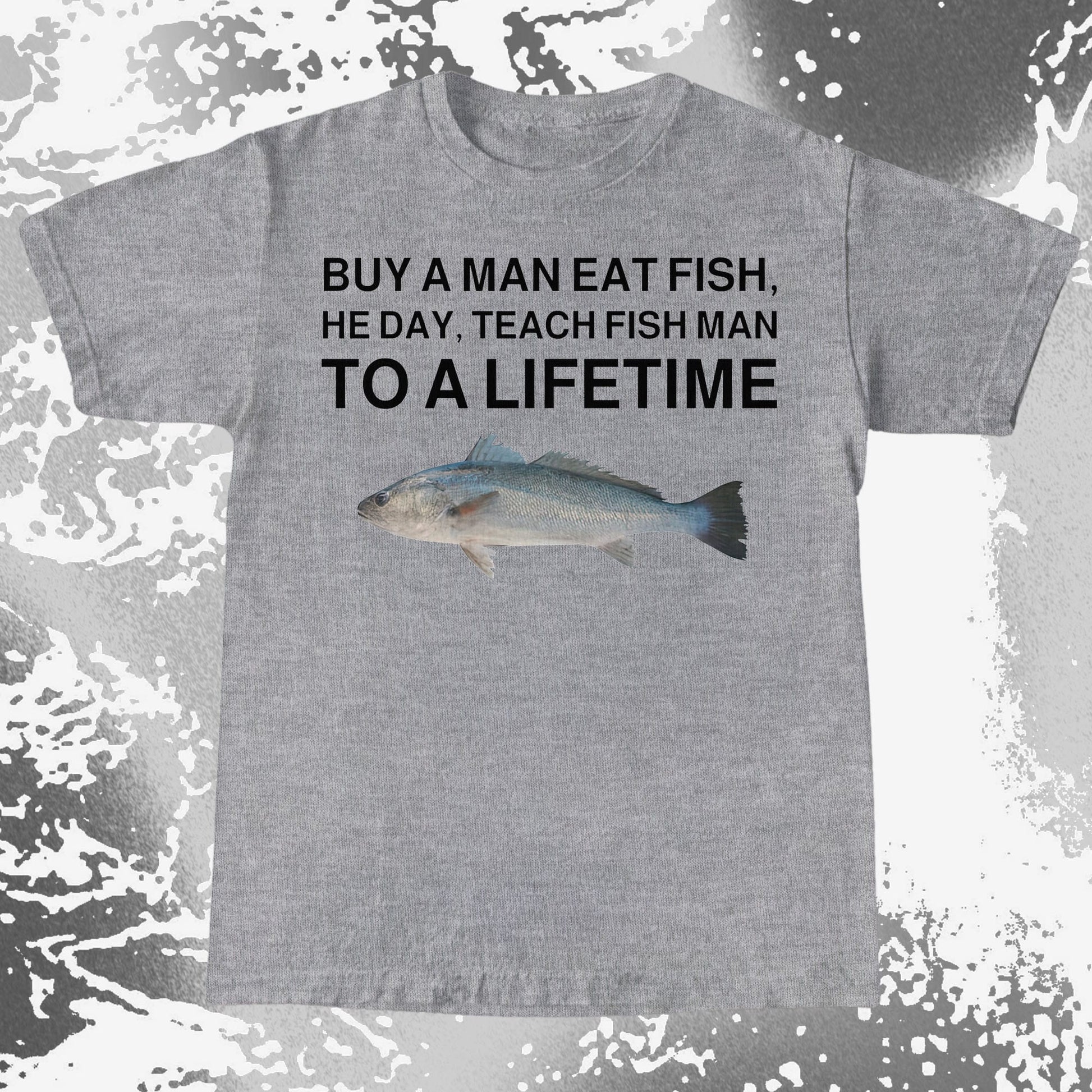Funny Buy a Man Eat Fish Shirt (view 3)