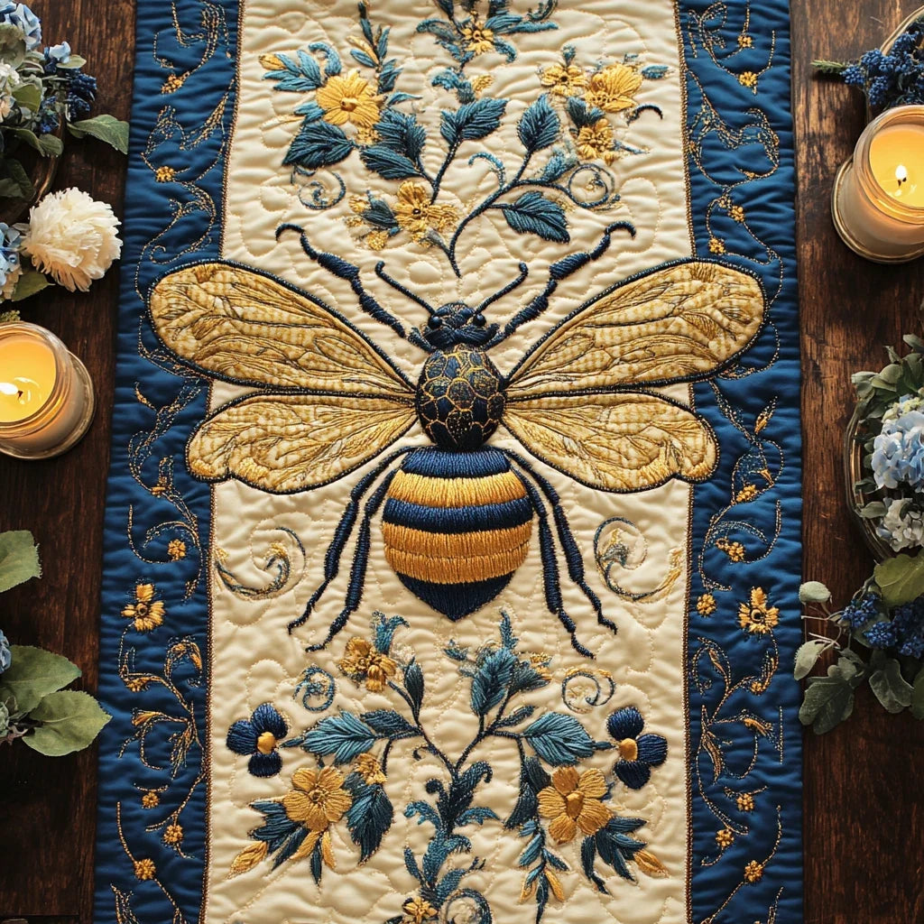Buzzing Beauty Quilted Table Runner
