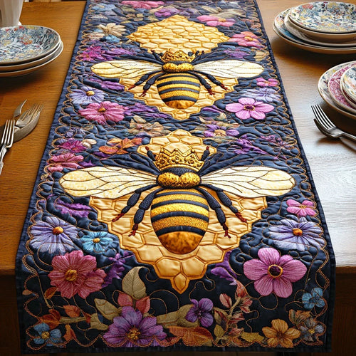 Buzzing Harmony Quilted Table Runner