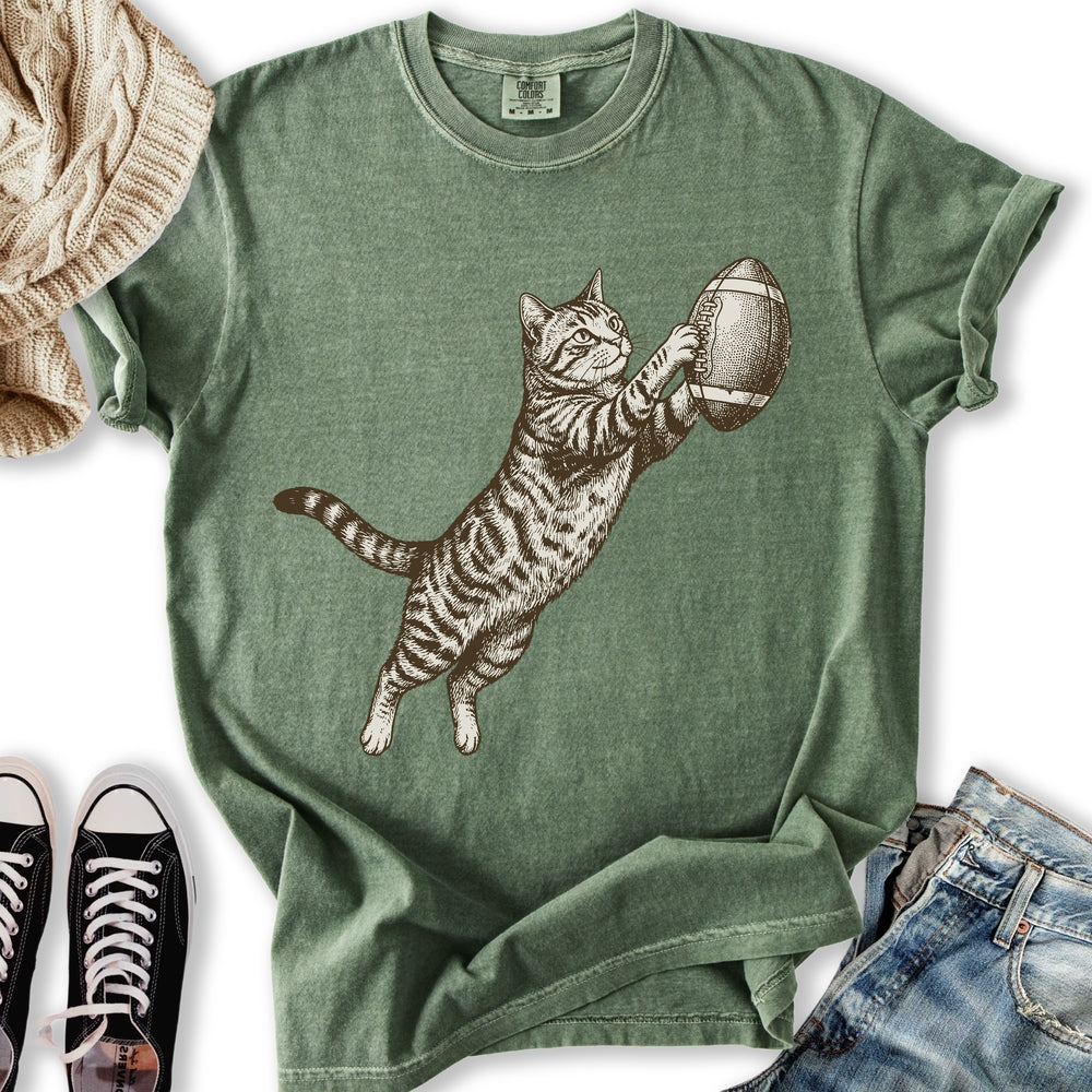 Football Tabby Cat Relaxed Tee
