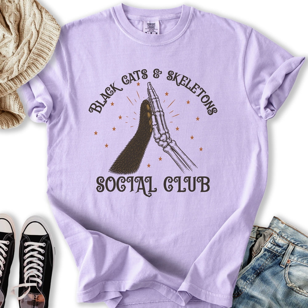 Black Cats & Skeletons Relaxed Tee