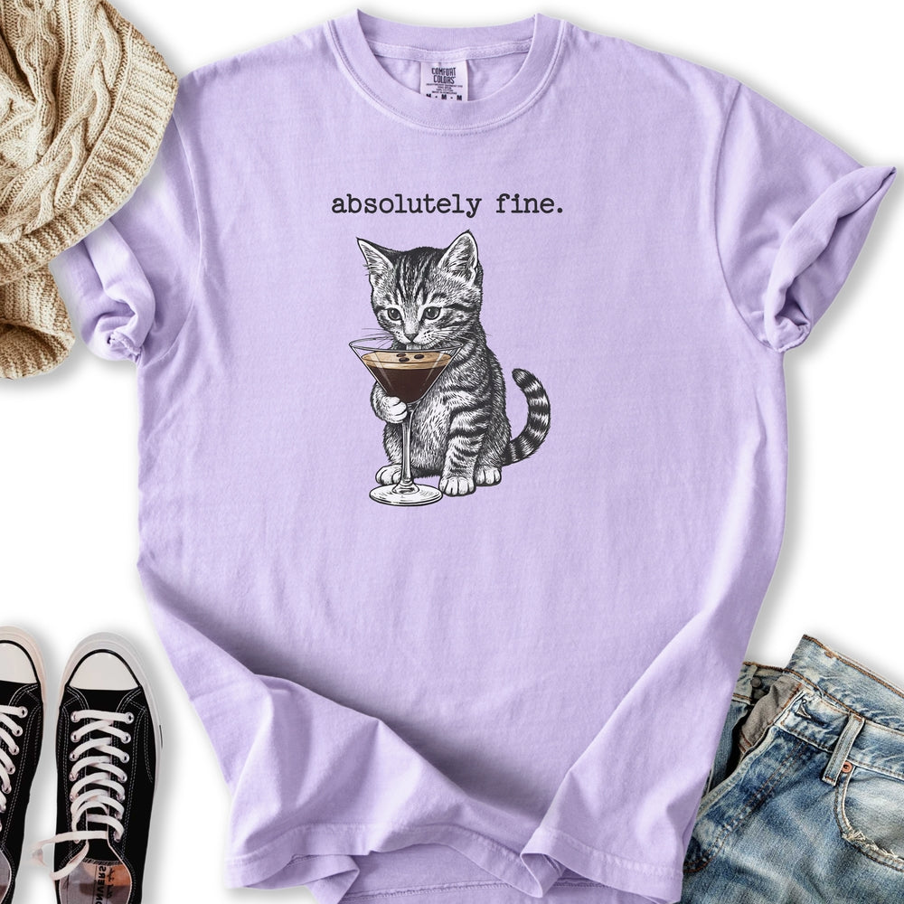 Absolutely Fine Martini Cat Relaxed Tee
