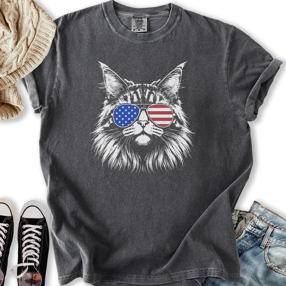 USA Aviator Long Hair Cat Relaxed Tee