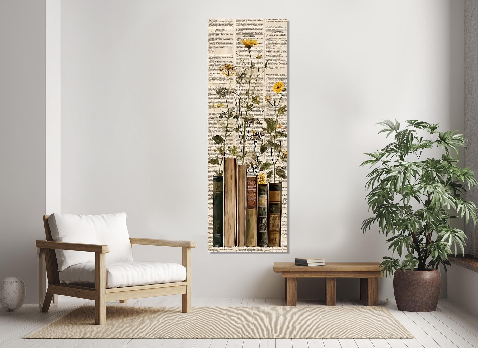 Wildflowers Canvas Print – Vintage Botanical Wall Art, Framed Floral Print, Ready to Hang