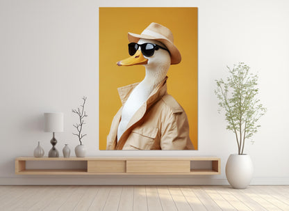 Cool Duck Canvas Print - Framed Gallery Wrapped Cotton Wall Art Ready to Hang