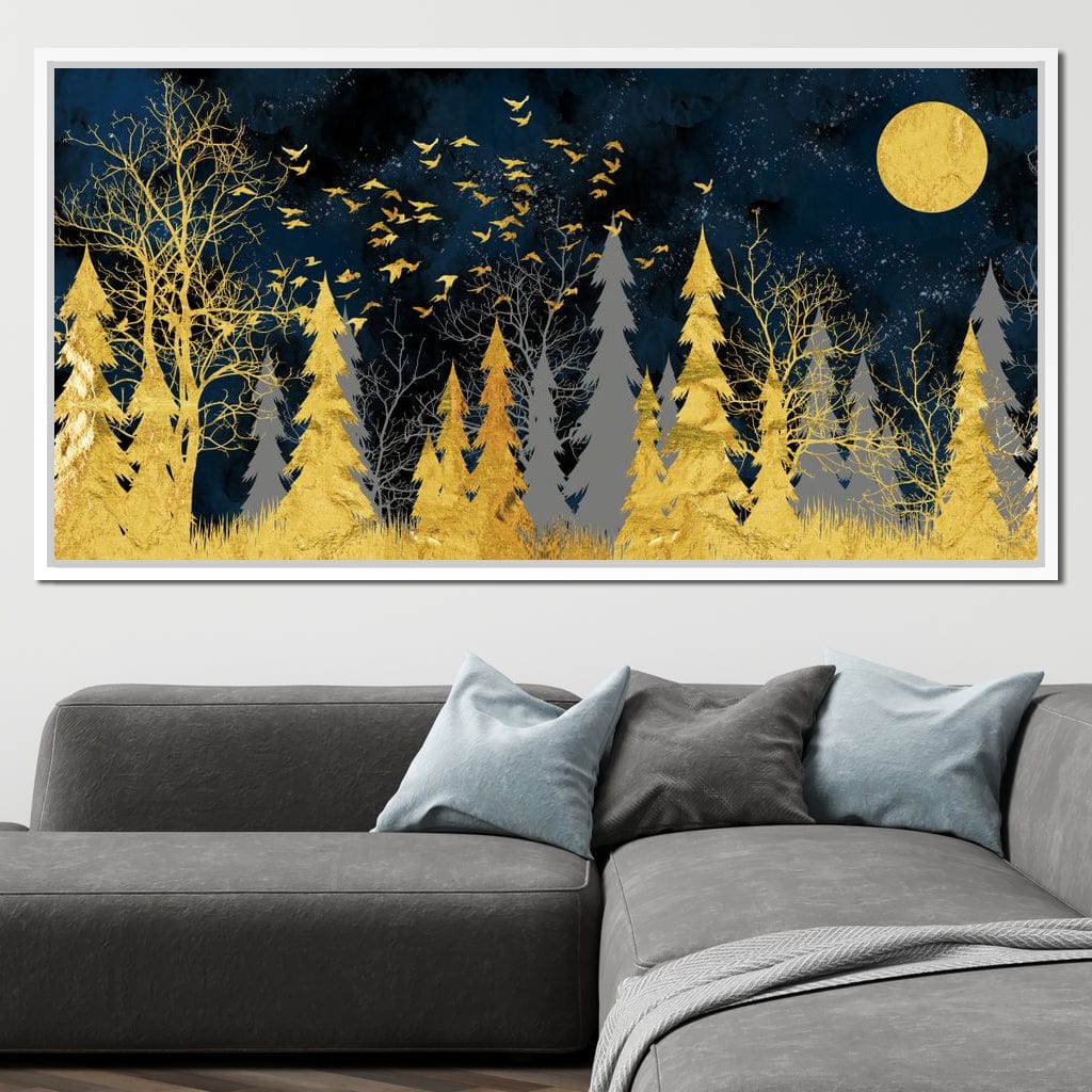 Golden Moonlight Canvas Wall Art