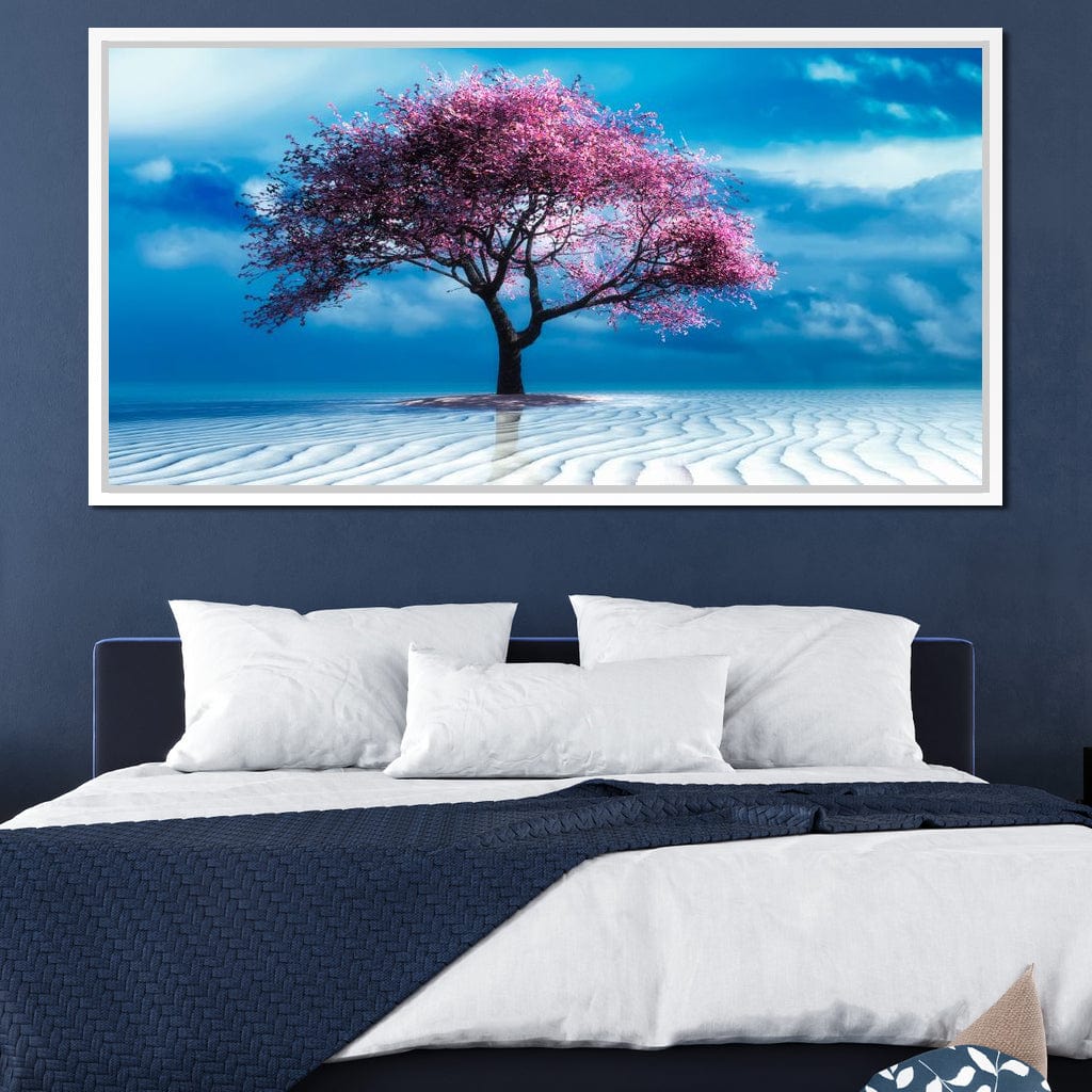 Lone Pink Tree Canvas Wall Art