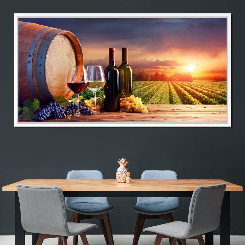 Wine Valley Sunset Canvas Wall Art