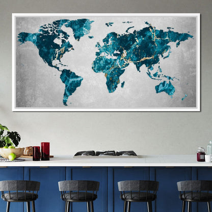 World Map 4 - Mateo Canvas Wall Art