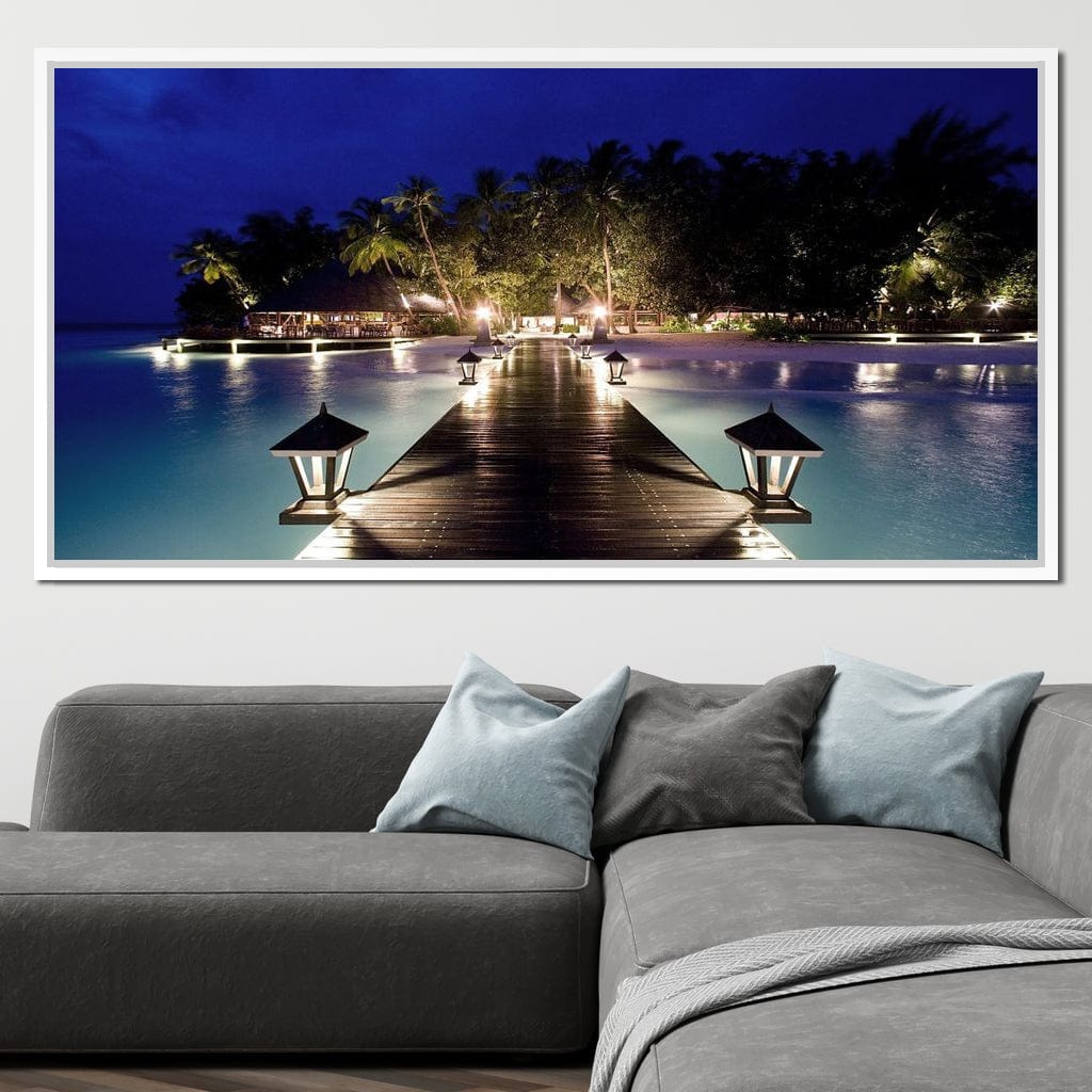Night Vacation Canvas Wall Art