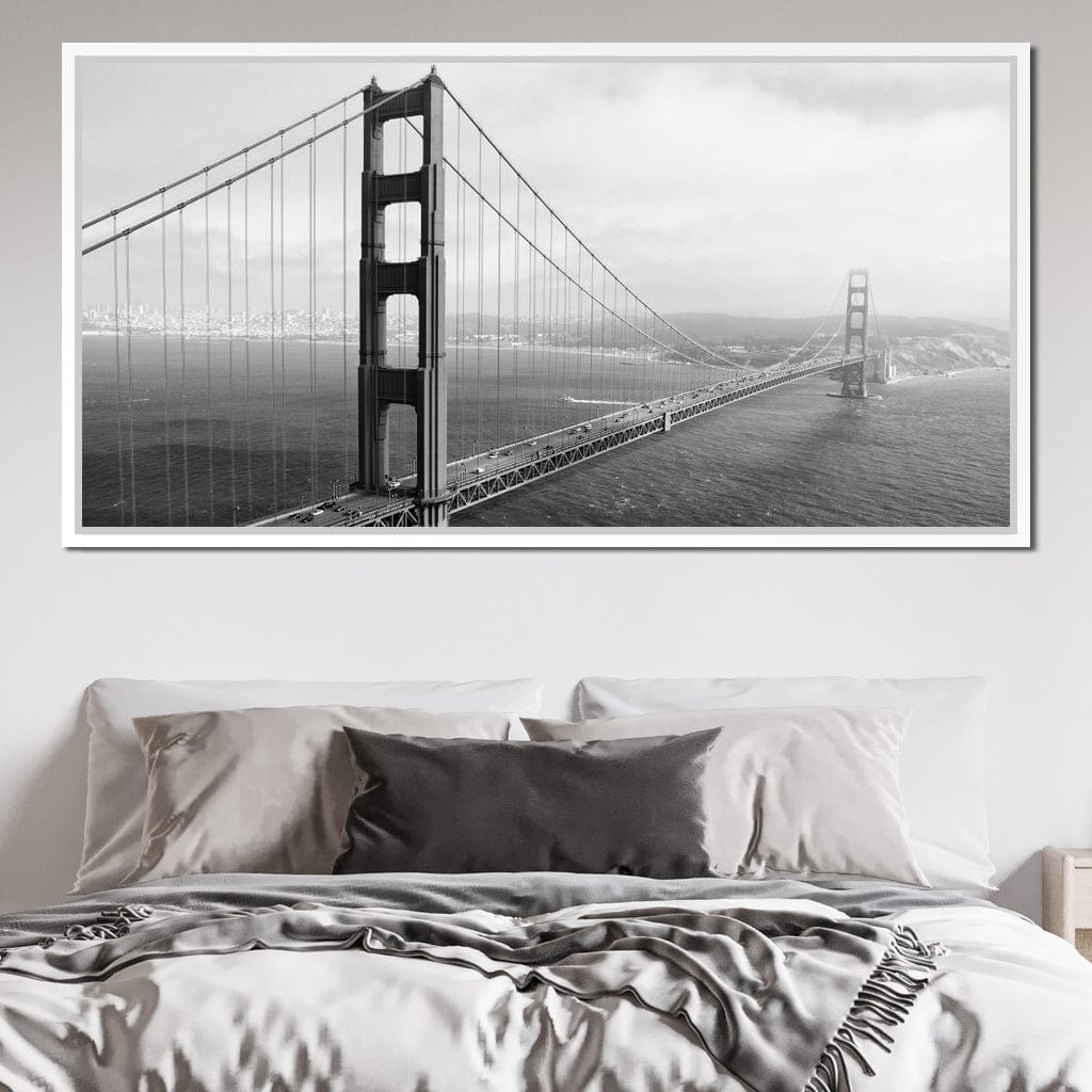 Golden Gate Bridge in Black & White Canvas Wall Art