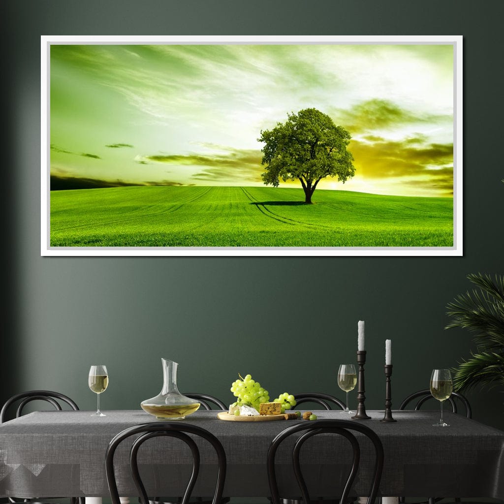 Green Prairie Canvas Wall Art