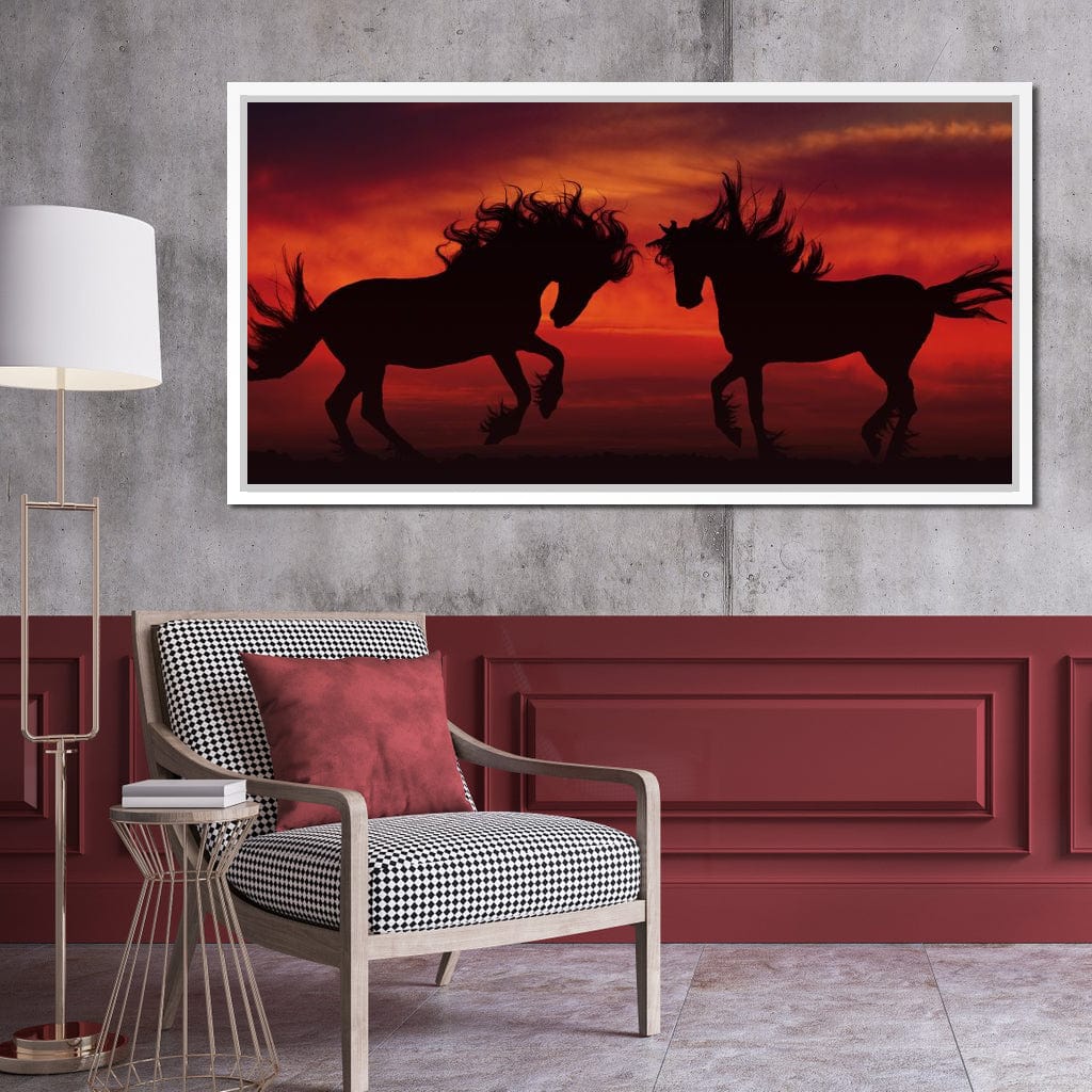 Stallion Sunset Canvas Wall Art