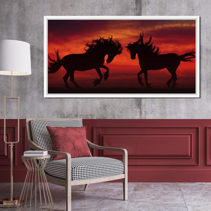 Stallion Sunset Canvas Wall Art