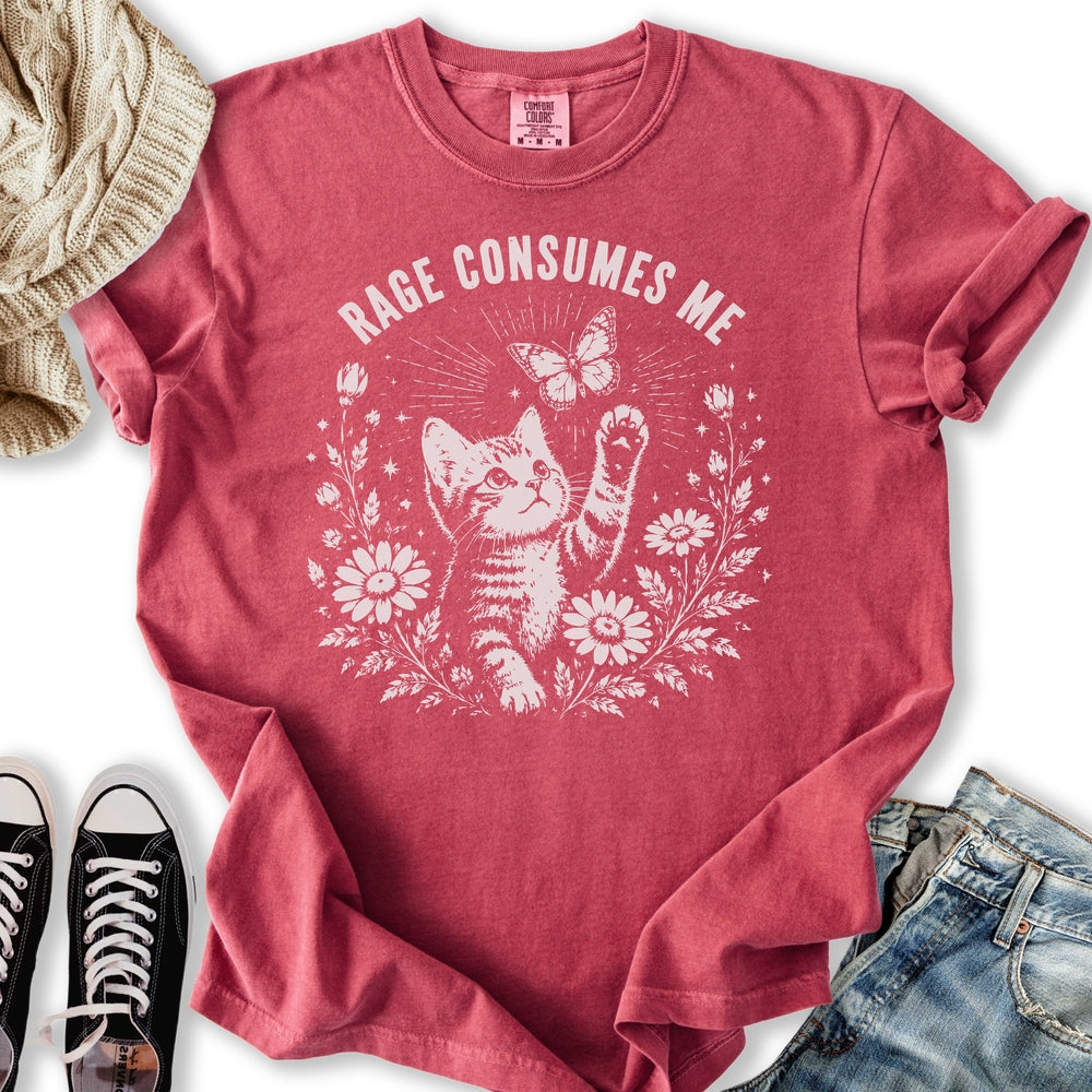 Rage Consumes Me Kitten Relaxed Tee