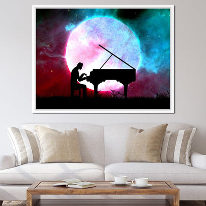 Space Pianist Canvas Wall Art