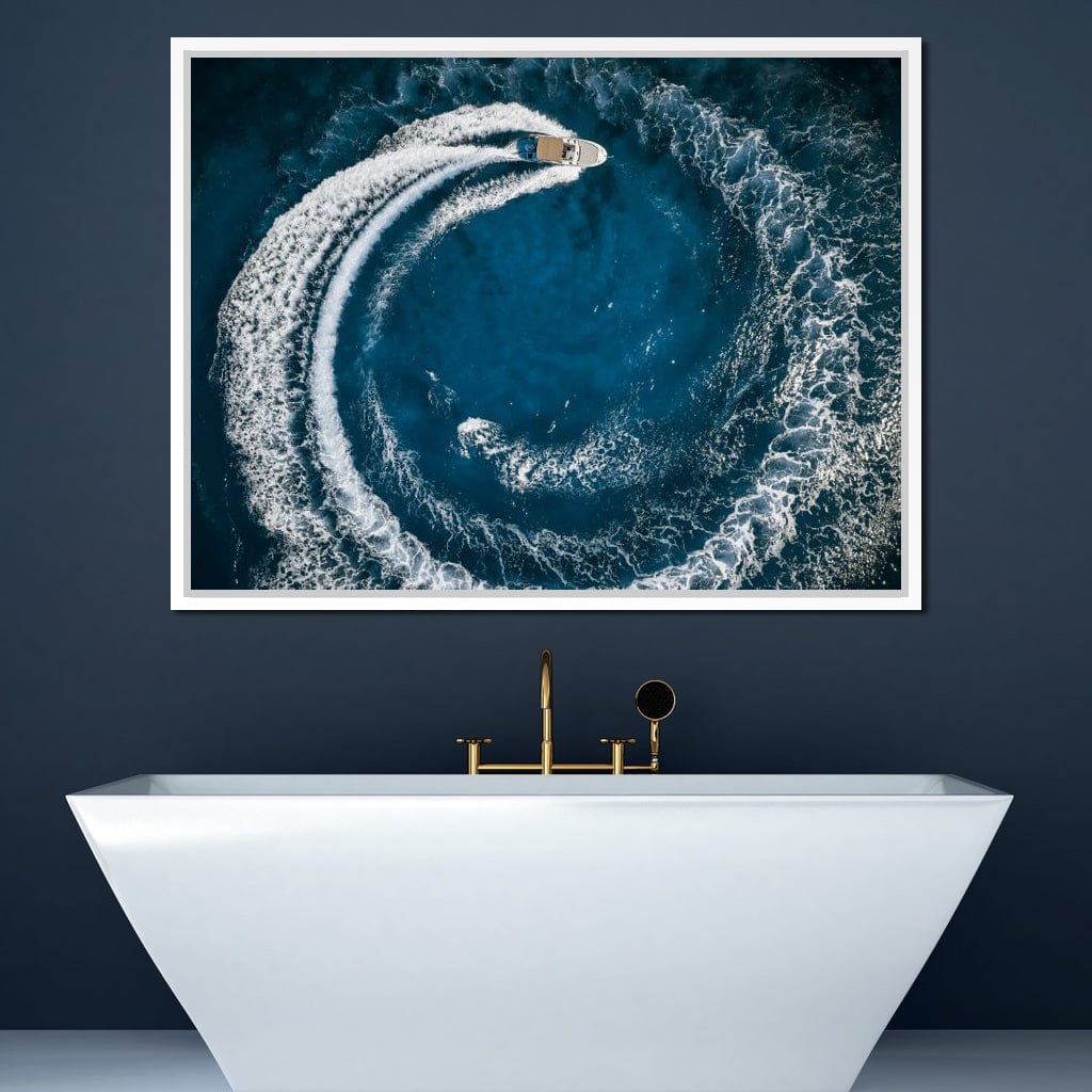 Boat Circle Canvas Wall Art