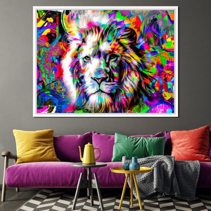 Psychedelic Lion Canvas Wall Art