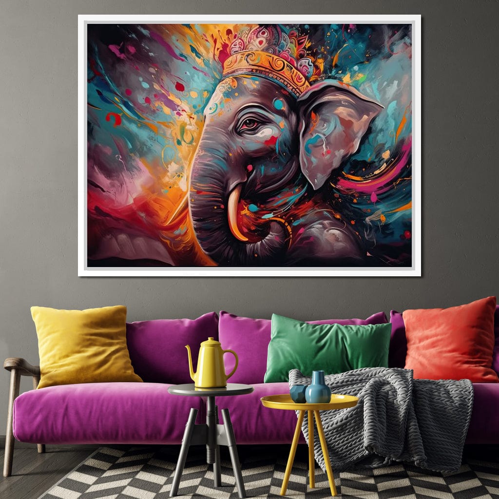 Ganesh Color Splash Canvas Wall Art