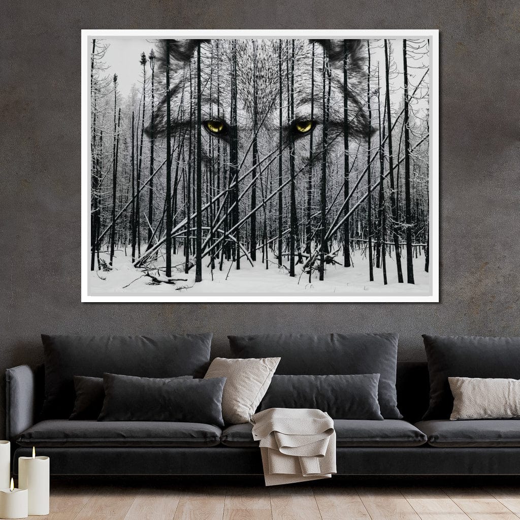 Wolf Winter Woods Canvas Wall Art