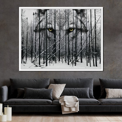 Wolf Winter Woods Canvas Wall Art