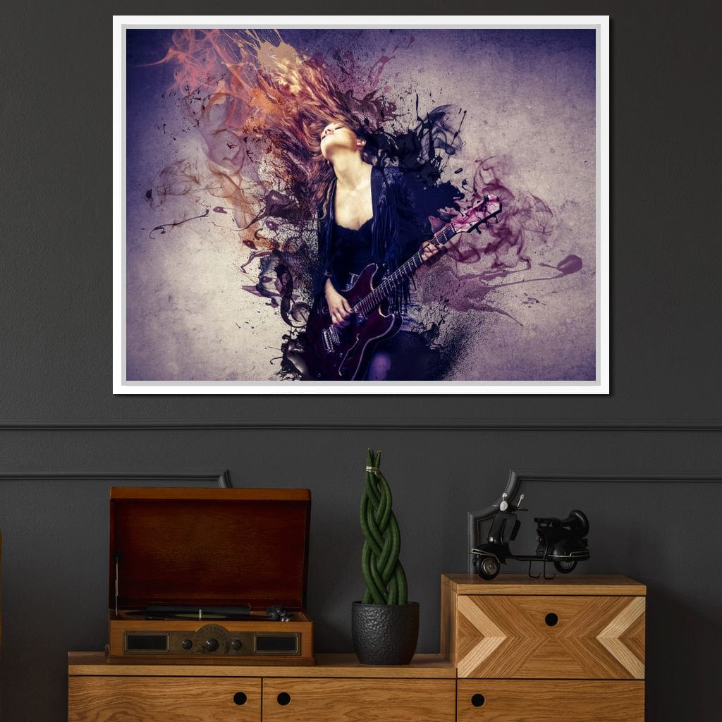 Guitar Splash Canvas Wall Art