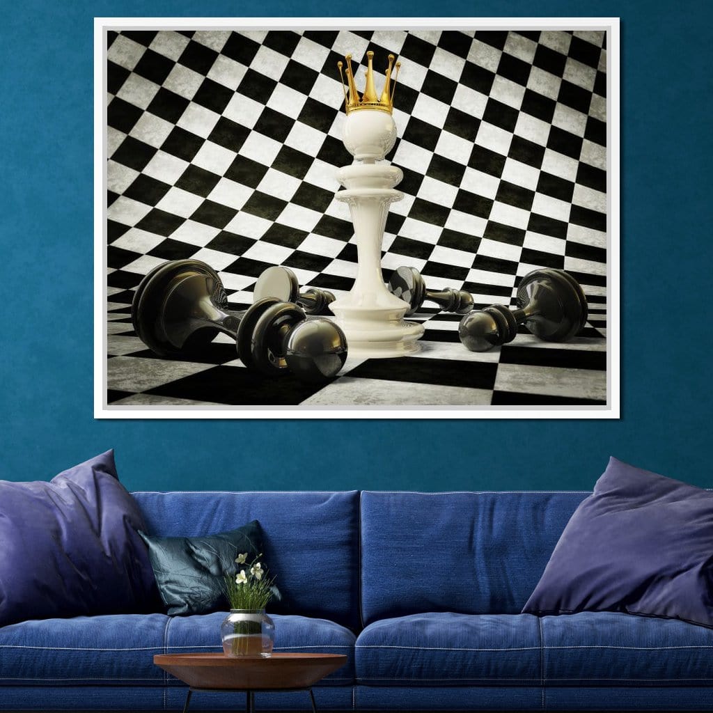 Chessboard King Canvas Wall Art