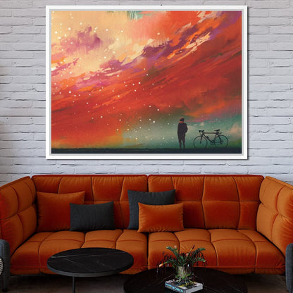 Admiring The Red Clouds Canvas Wall Art