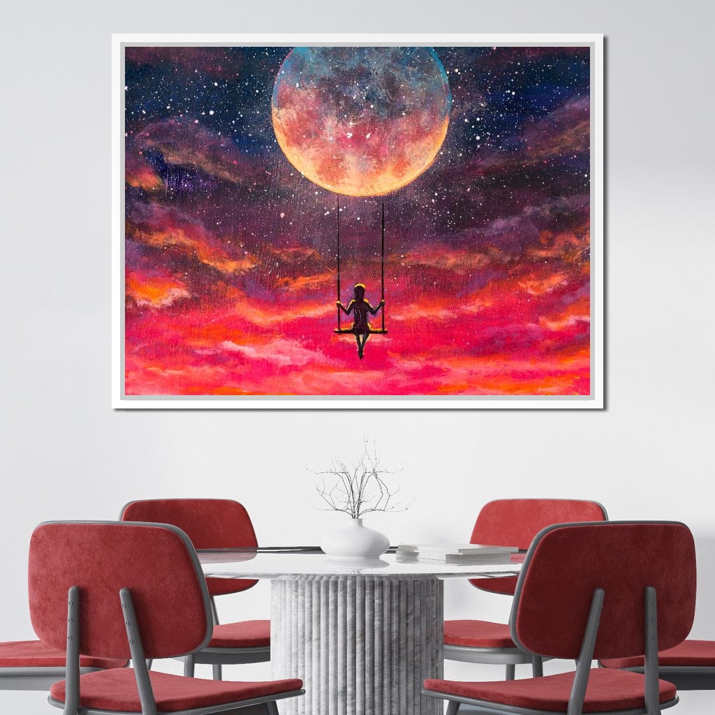 Moon Swing Canvas Wall Art