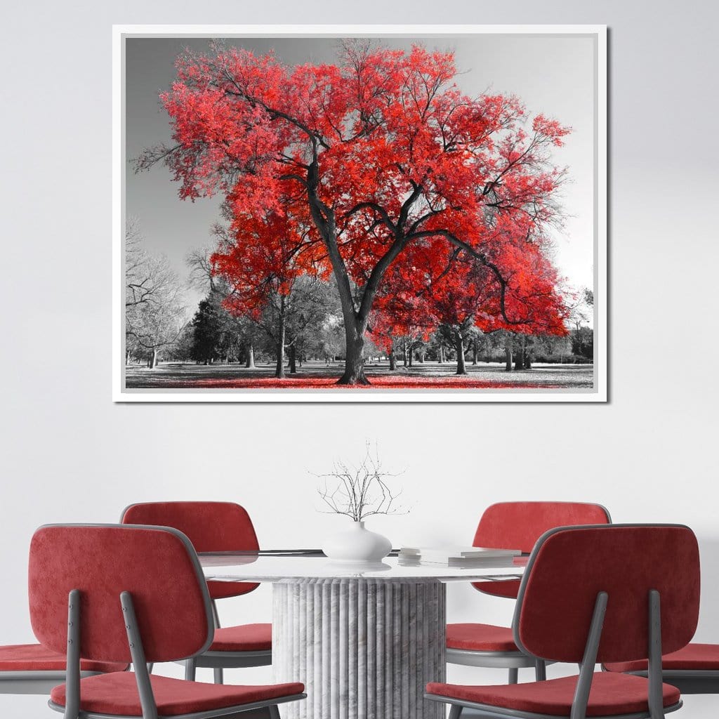 Big Red Tree Canvas Wall Art