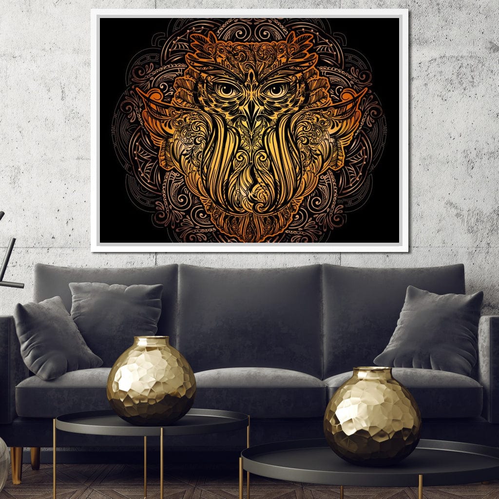 Golden Owl Canvas Wall Art