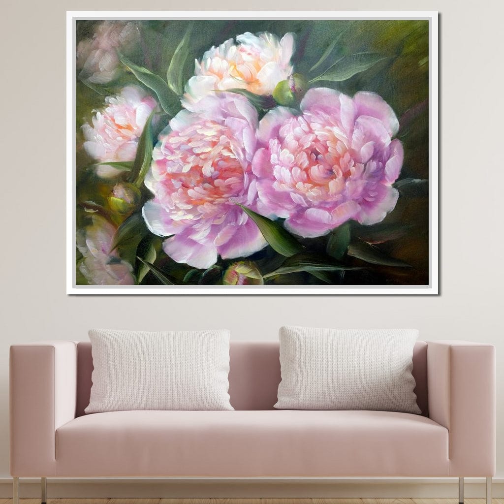Blooming Peonies Canvas Wall Art