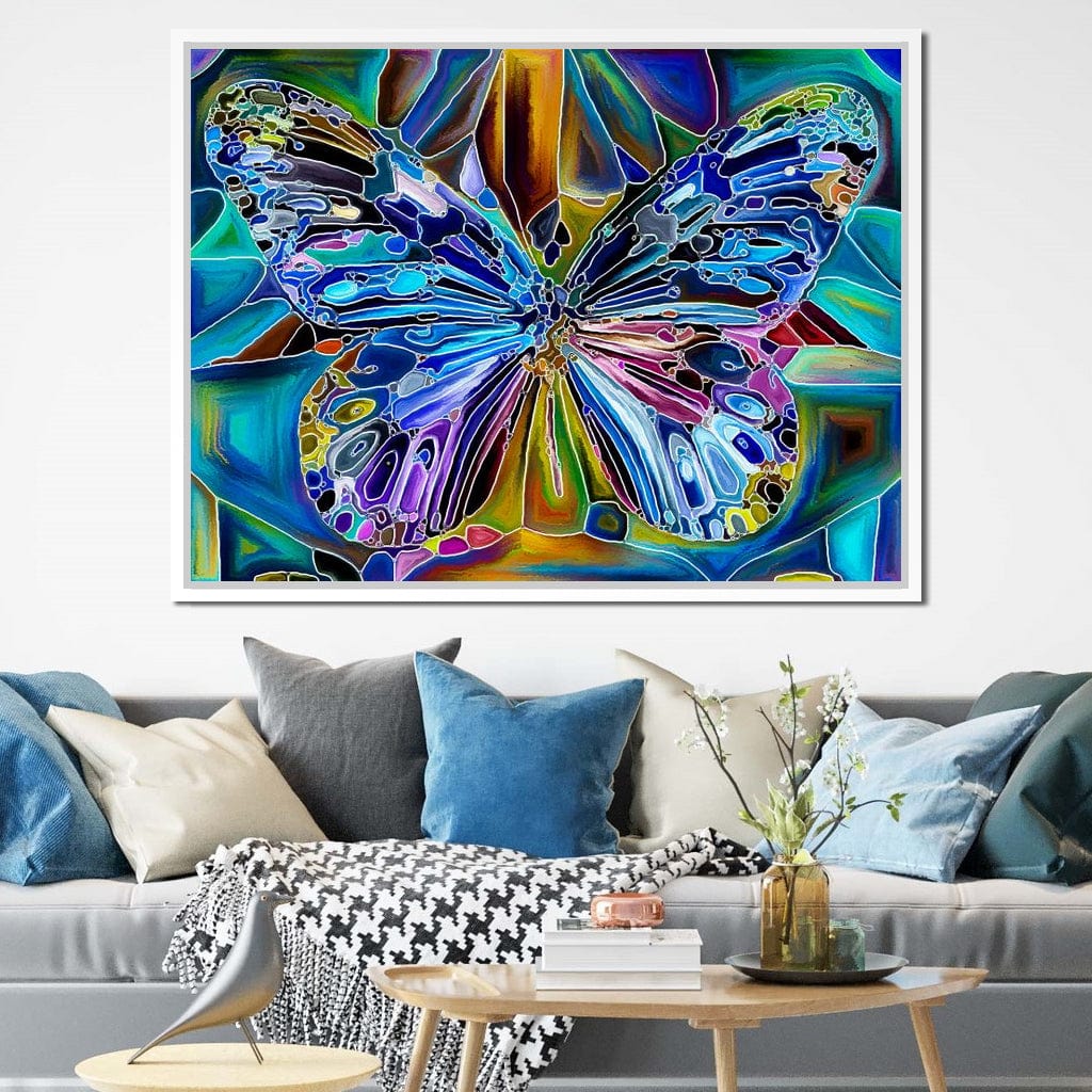 Multicolored Psychedelic Butterfly Canvas Wall Art