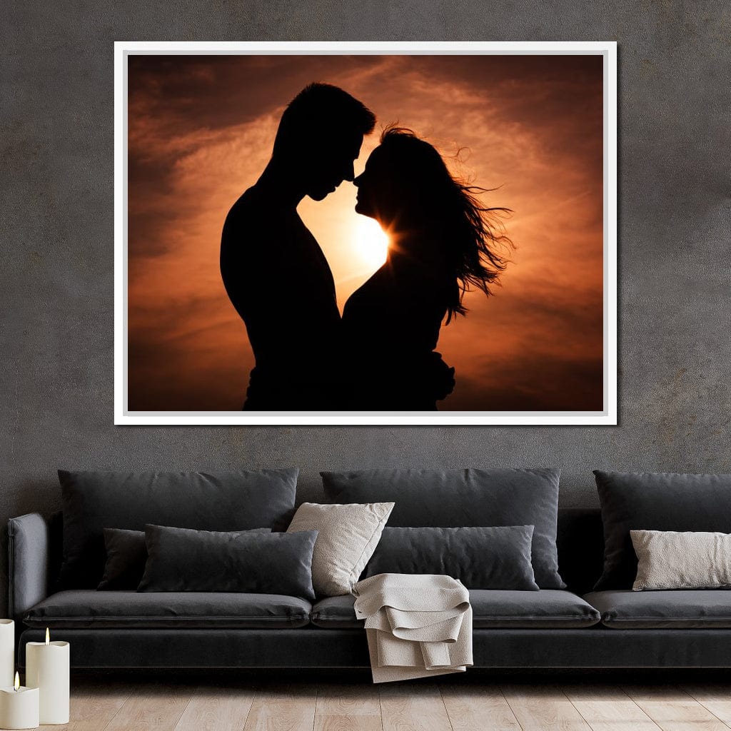Couple by the Sunset Canvas Wall Art
