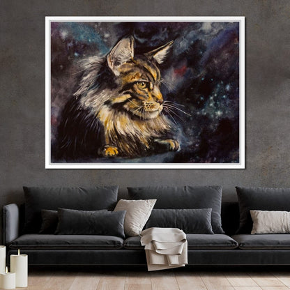 Night Cat Canvas Wall Art