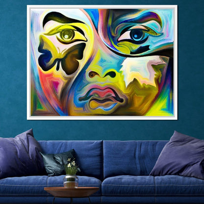 Multicolored Artistic Abstraction Canvas Wall Art