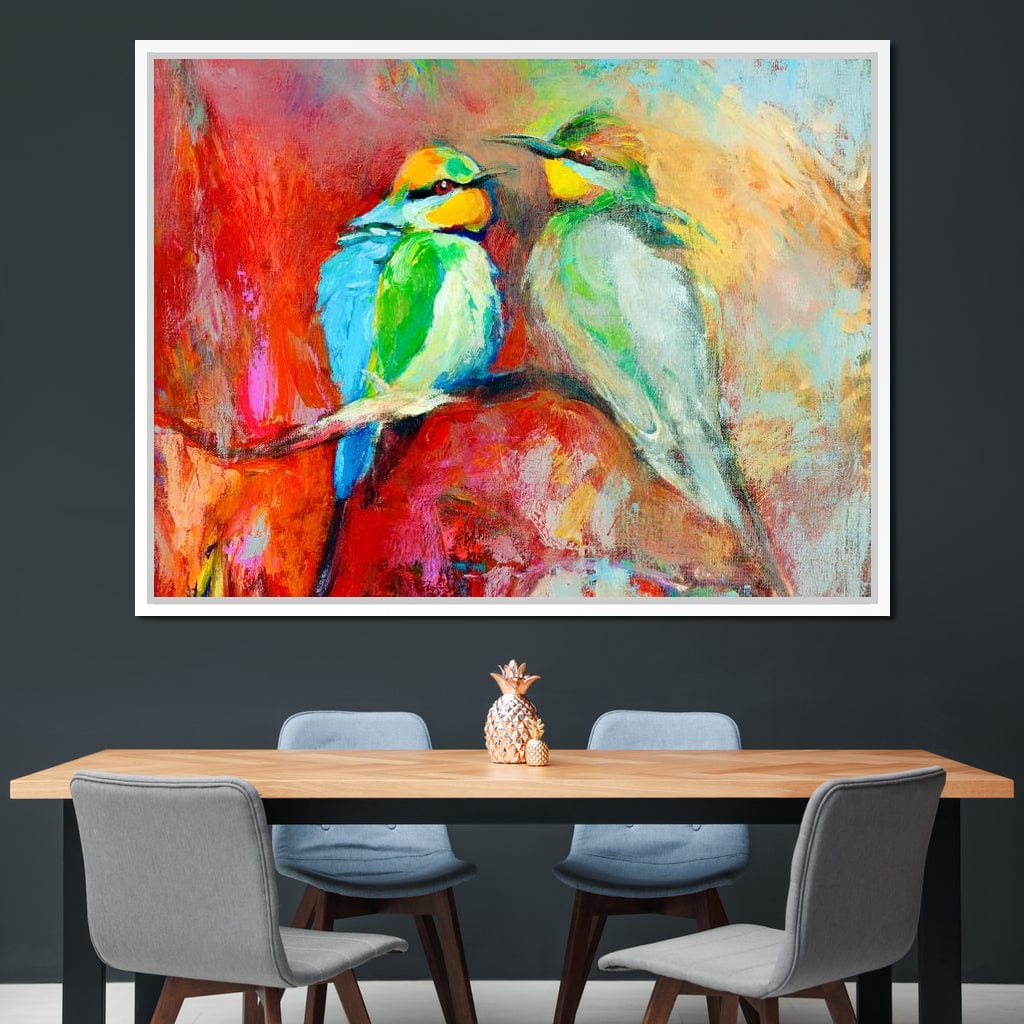 Blue-Tailed Birds Canvas Wall Art