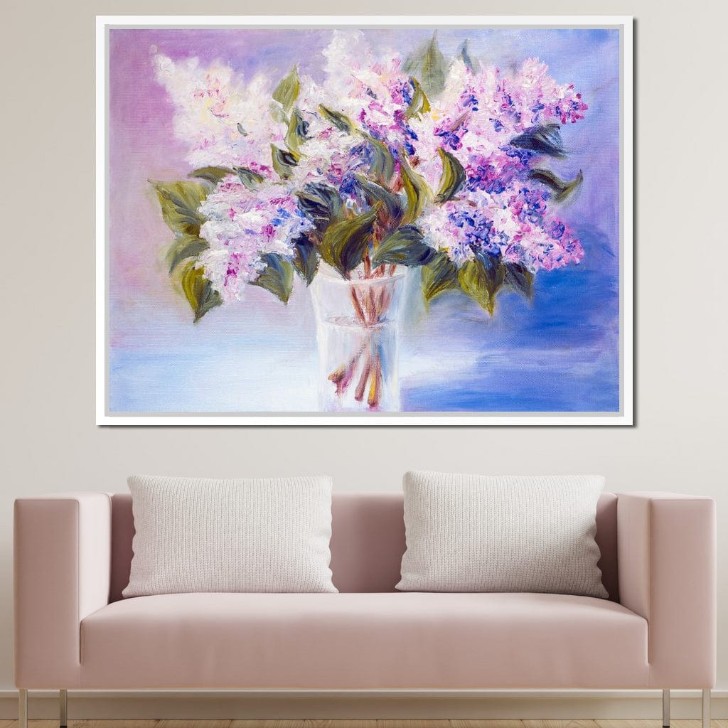 Lilacs in a Vase Canvas Wall Art