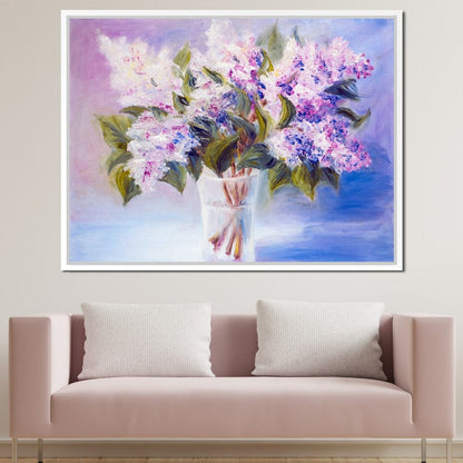 Lilacs in a Vase Canvas Wall Art