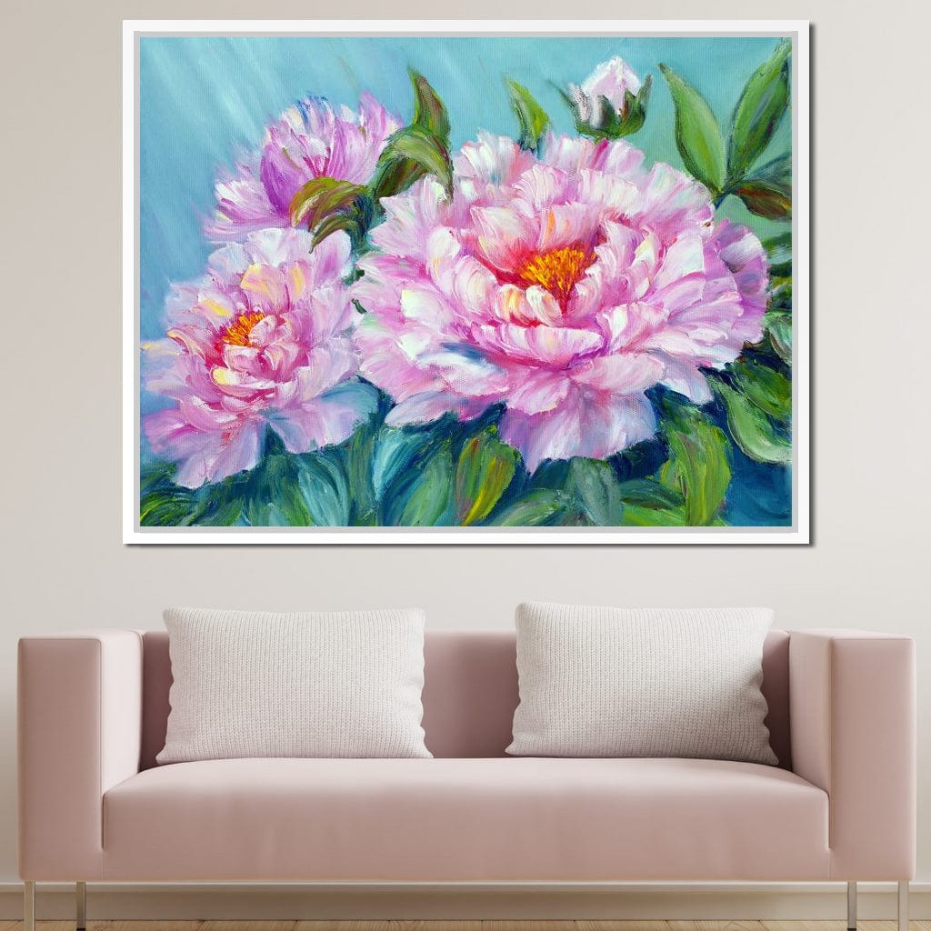 Asian Peonies Canvas Wall Art