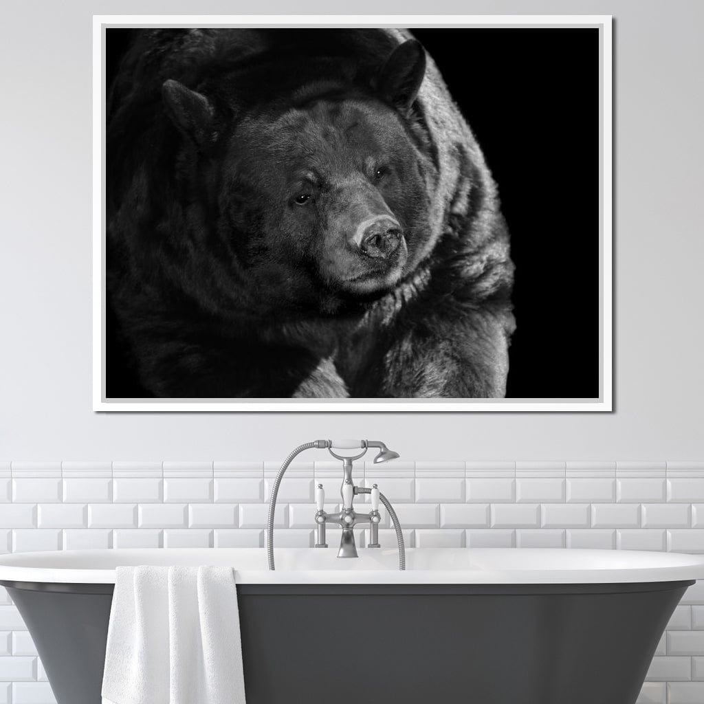 Black and White Bear Canvas Wall Art