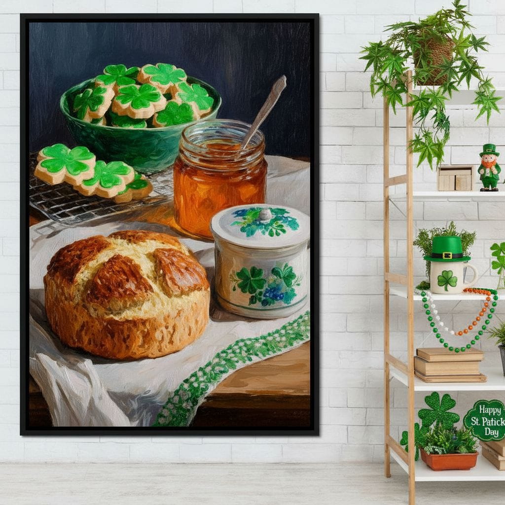 Shamrock Cookies Honey Loaf Canvas Wall Art