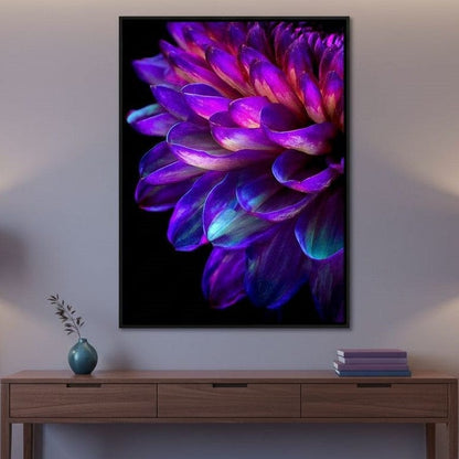 Electric Violet Petal Reverie Canvas Wall Art