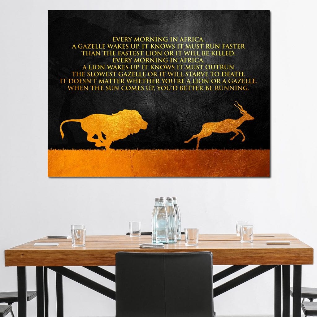 Lion & Gazelle Canvas Wall Art