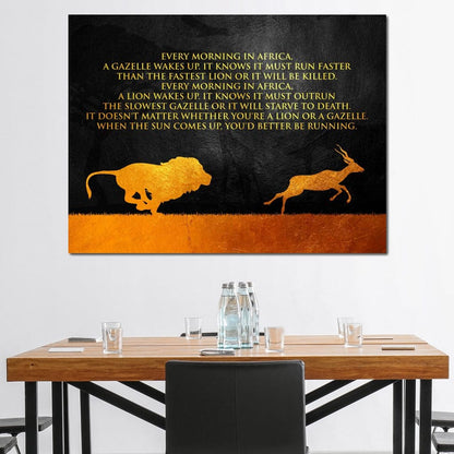 Lion & Gazelle Canvas Wall Art