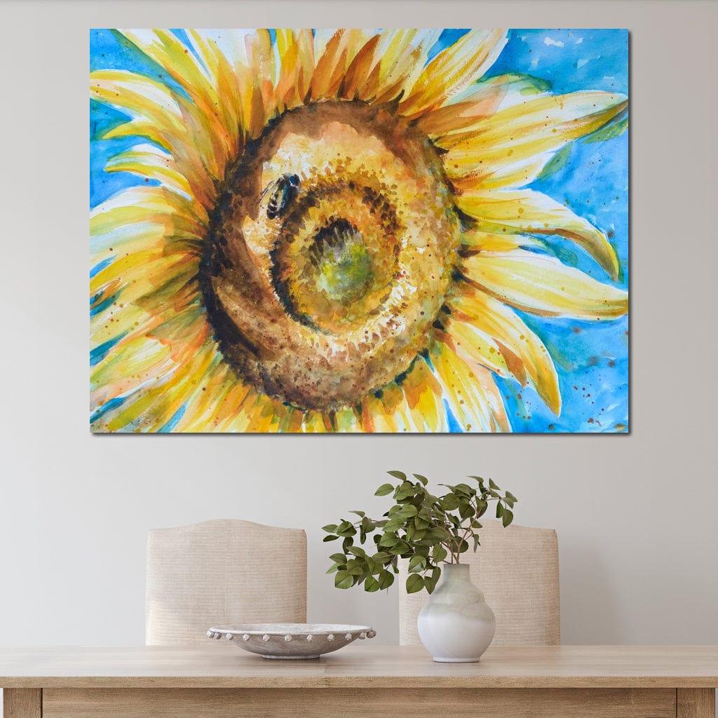 Golden Sunflower Canvas Wall Art