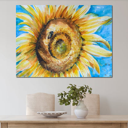 Golden Sunflower Canvas Wall Art