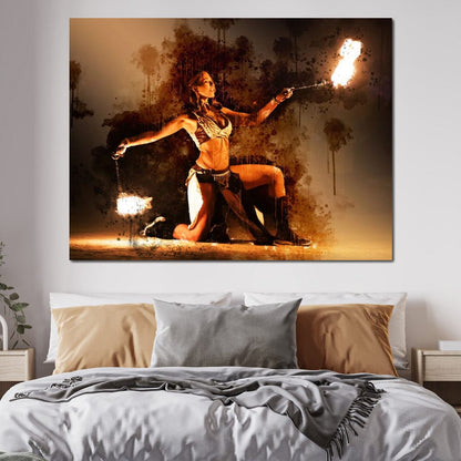 Flaming Nights Canvas Wall Art